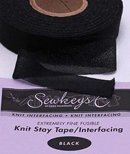 Field's Fabrics Black - 1" Fusible Knit Stay Tape - X 25 Yards 