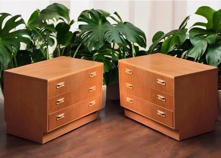 Mcm midcentury gplan fresco teak Bedside Tables 3 drawers bedside promo  - Image 2 of 4