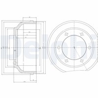 2X Delphi Bremstrommel BF467 FüR Ford Transit Bus Fae_ Faf_ Fag_ Tdci F_E_ F_F_