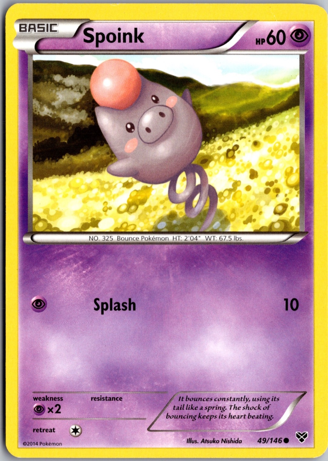 Spoink 49/146 Common XY Base Set Lightly Played Pokemon Card TCG Single