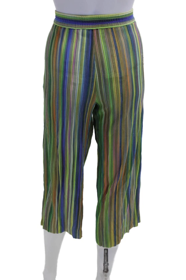 Drew Womens Cropped Striped Blue Pants Size S - Image 3 of 4
