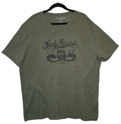 Lucky Brand Green Graphic T-Shirt Men's 2XL American Standard Motorcycle Tee