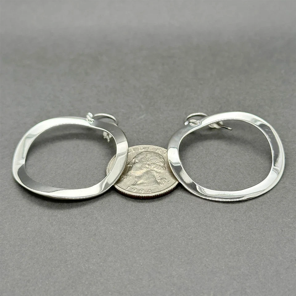 Estate Ippolita Sterling Silver Wavy Circle Drop Earrings - Image 4 of 4