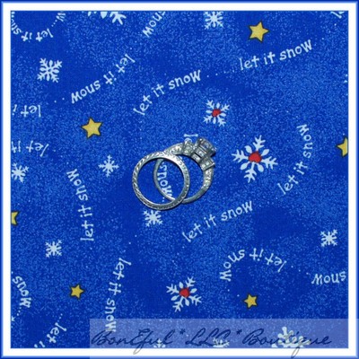 Boneful Fabric Fq Cotton Quilt Snowflake Xmas Red Blue Yellow Star