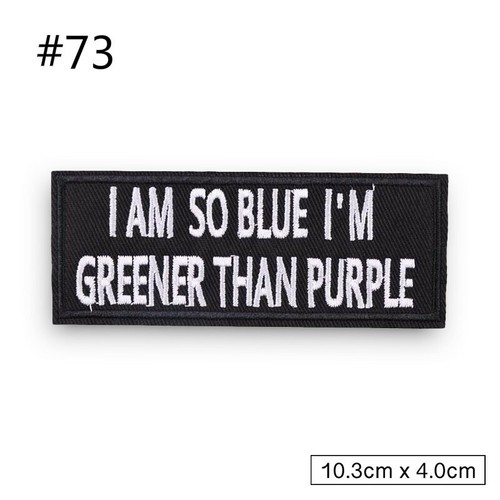 Words Slogan Embroidered Iron on Biker Motorcycle Patches Fabric Badge Sticker - Picture 72 of 77