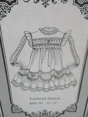 Vtg Brown House Dolls Pattern BHD 293/ 12'' 13'' French TODDLER Antique Dress NEW