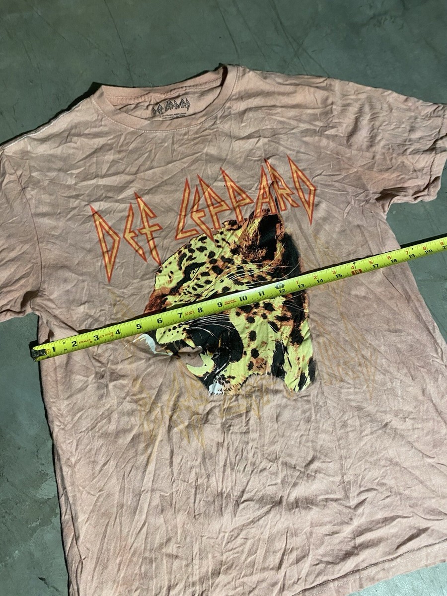 T-shirt Vintage Def Leppard Animal - Vert Olive - Taille S/M - Années 80 - Occasion