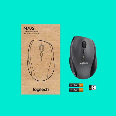 Logitech Marathon M705 Maus - USB Wireless Cordless Optical Laser Mouse optisch