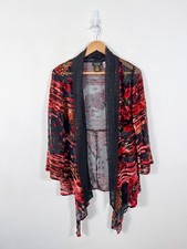 Dream Keeper Jacket Womens S M Floral Devore Waterfall Draped Arty Flowy Open