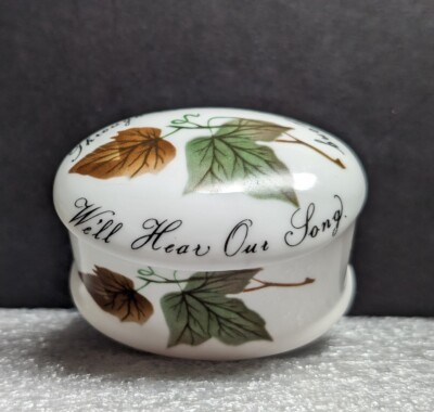 Royal Adderley Floral Pillbox Trinket Box Handpainted Porcelain Floral England 
