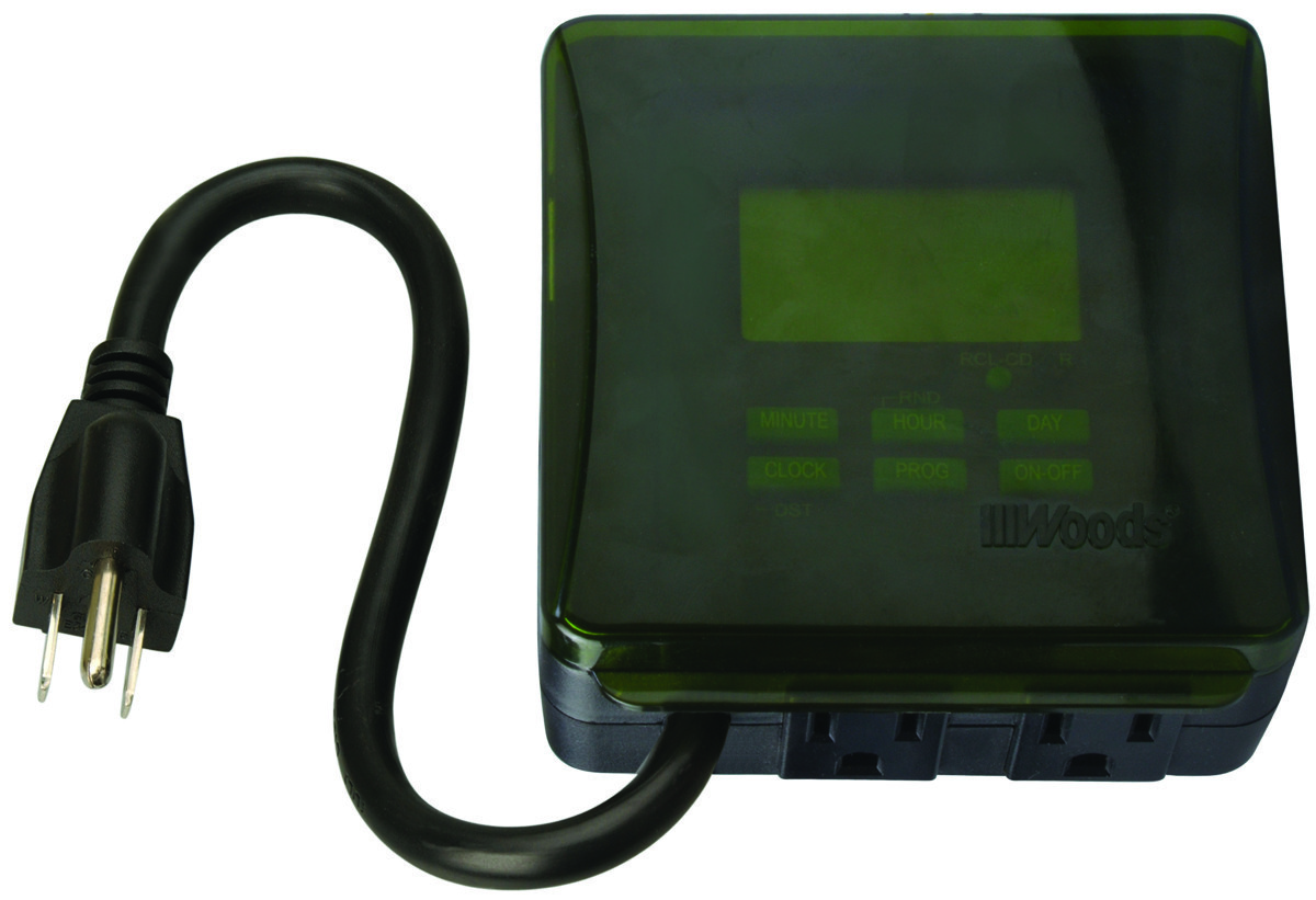 Woods 50015 Outdoor 7 Day Heavy Duty Digital Outlet Timer Woods Plug