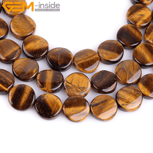Heart Coin Drop Oval Stone Natural Yellow Tiger Eyebeads Jewelry Making 15" - Picture 83 of 92