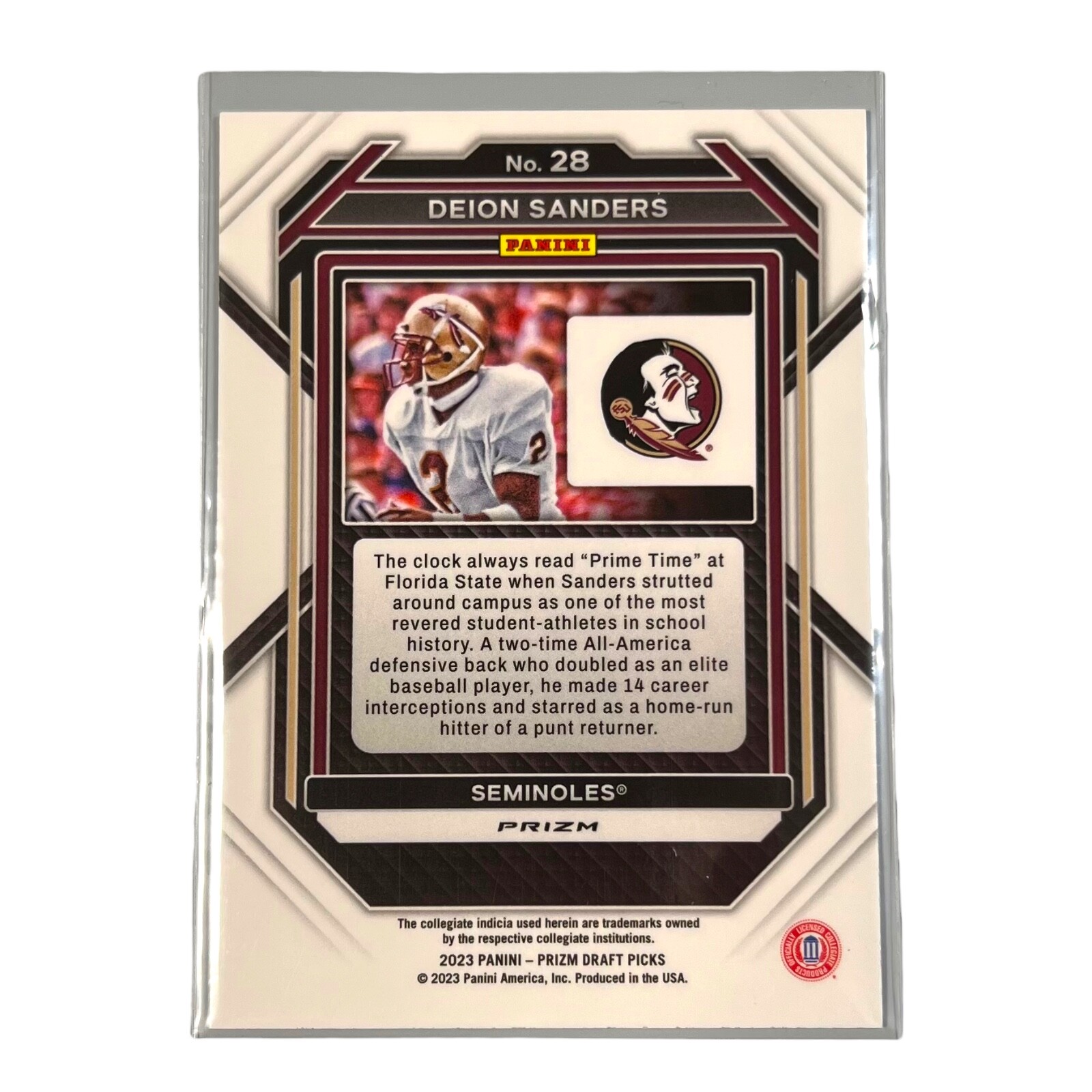Deion Sanders 2023 Panini Prizm Draft Picks Red Cracked Ice Prizm 28
