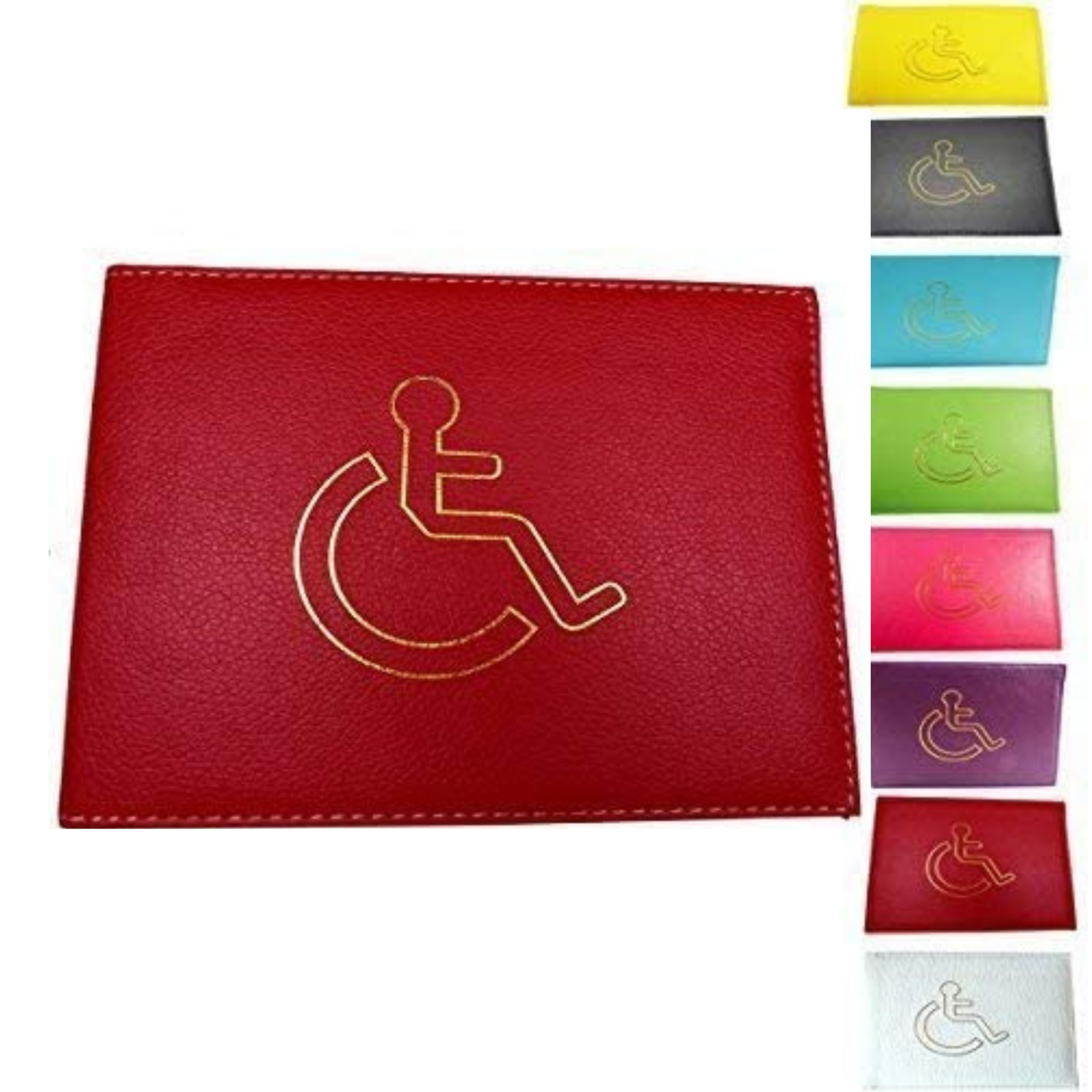 ♿ LEATHER DISABLED BADGE HOLDER BLUE DISABILITY WALLET PARKING COVER