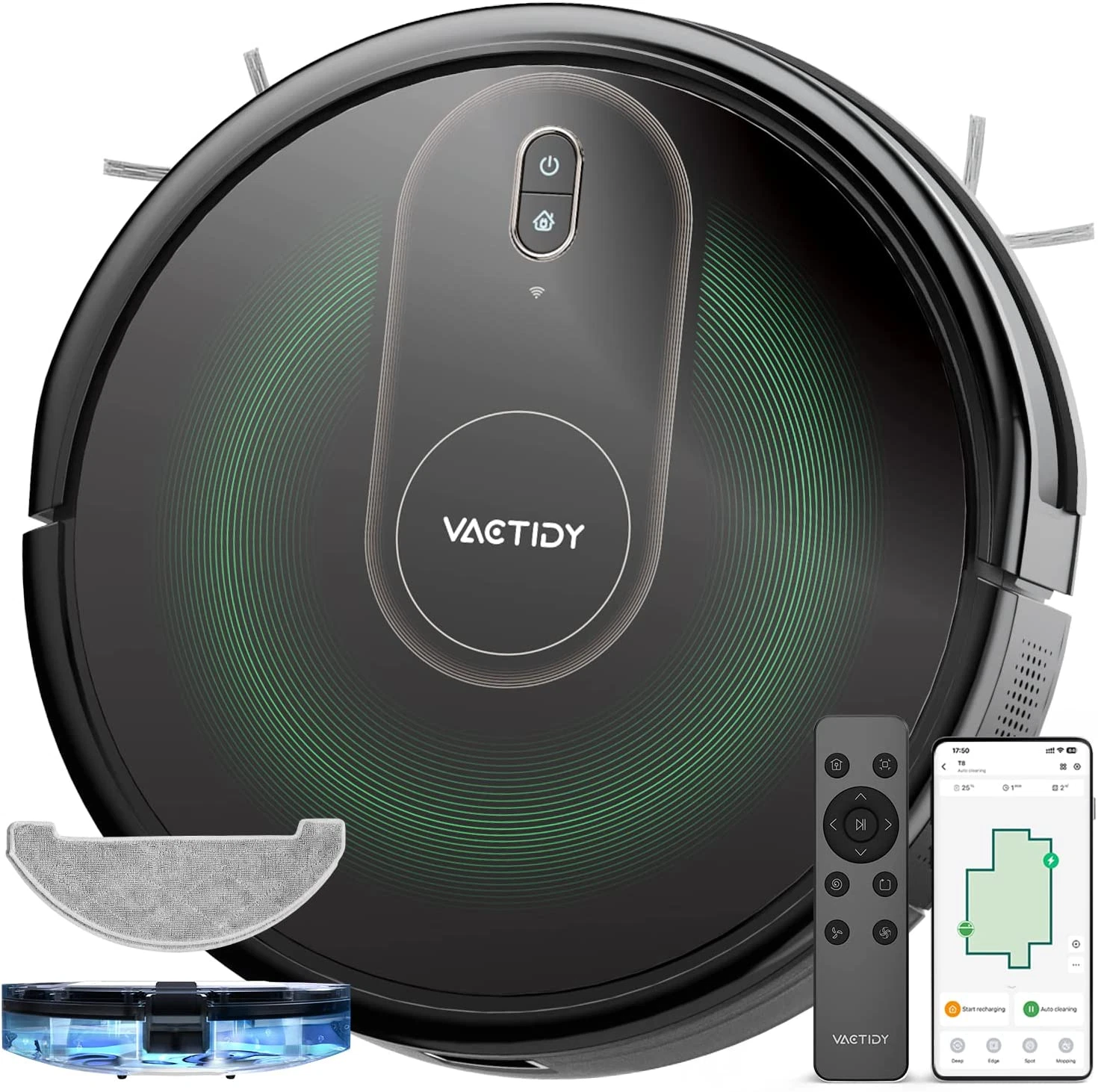 T8 Robot Vacuum and Mop Combo, Wifi/App/Alexa/Siri Control, Robotic Vacuum Clean