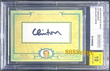 2009 TOPPS ALLEN & GINTER CUT AUTO: HILLARY CLINTON #1/1 OF BGS/BAS AUTOGRAPH 10