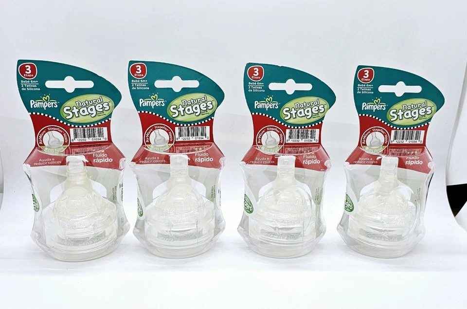 Lof of 4 帮宝适自然阶段 AirWave Stageflex 2 硅奶嘴婴儿 6 米以上 — 第 2/2 张图片