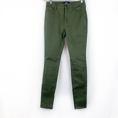 Hollister Olive Green High Rise Super Skinny Pants Fall Winter, Size