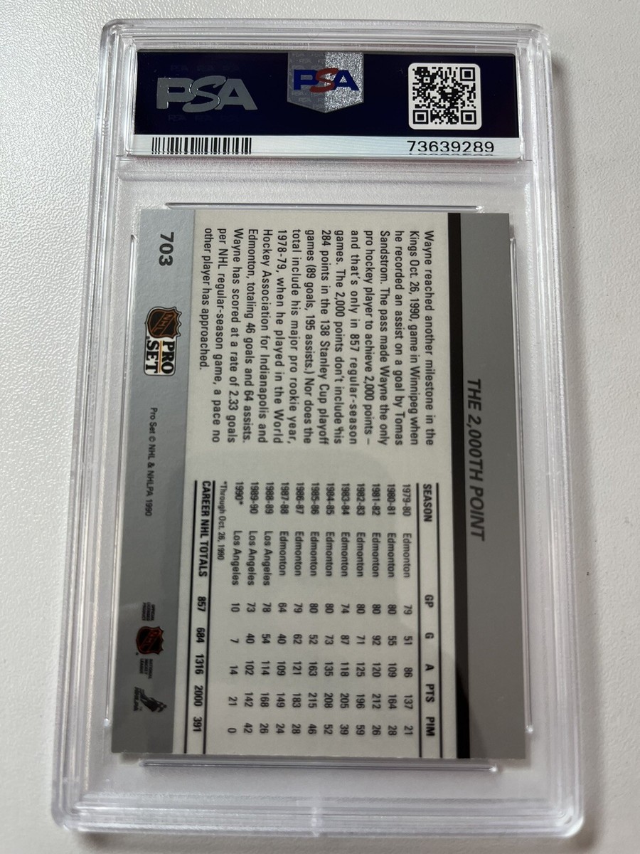 Wayne Gretzky 1990-91 Pro-Set THE 2000TH POINT Card #703. Kings