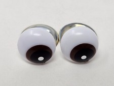 8 pair Zims VTG Brown 12mm Round Comical Cartoon Plastic Safety Eyes Craft Doll