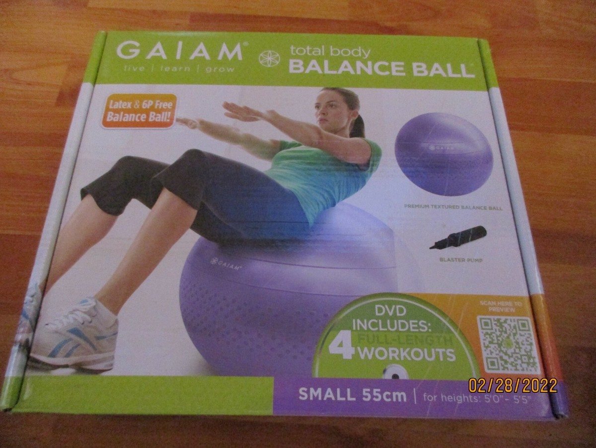 Gaiam Total Body Small 55cm Balance Ball with DVD Workouts
