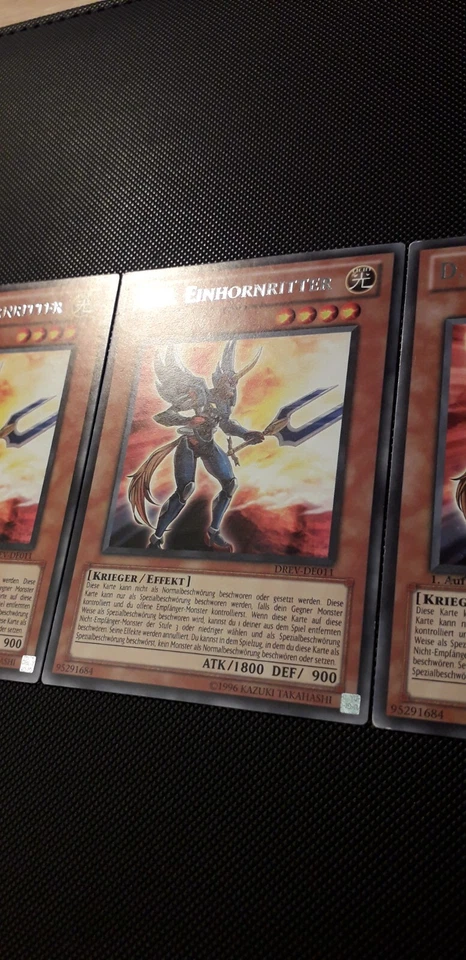 Yu-Gi-Oh! 3x D.D. Einhornritter, DREV-DE011, Rare, 1./2. Auflage, NM/EX/GD - Bild 3 von 4