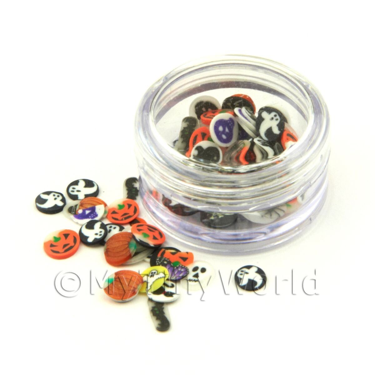 150-Piece Halloween Nail Art Slices - Mixed Spooky Designs  