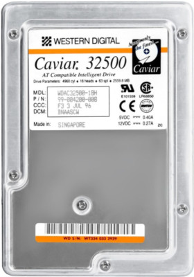 HARD DRIVE WD CAVIAR 32500 WDAC32500-18H 2.5GB 5200RPM 128KB ATA 3.5'' inch