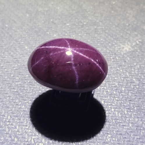34 Ct 19.4x14.1x10.8 MM Natural 6-Ray Star Purple Red Garnet Star Oval Cabochon - Picture 23 of 24