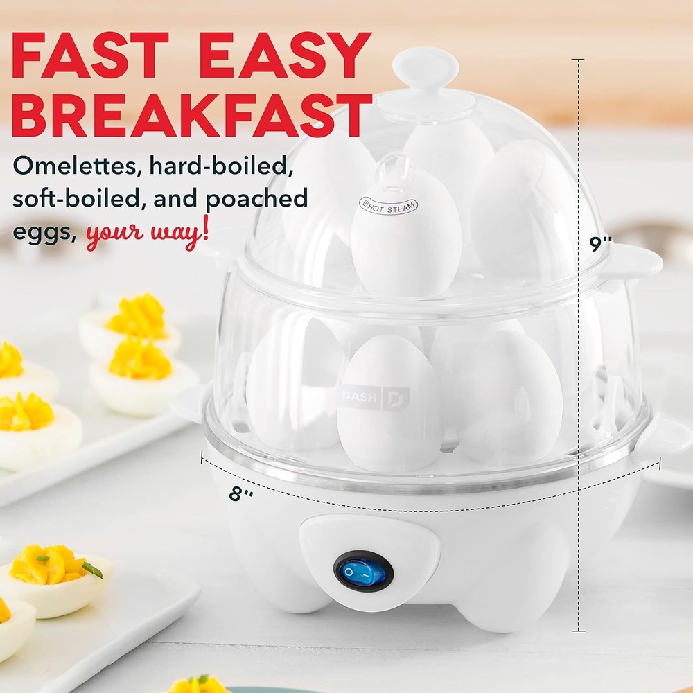 Dash Deluxe Rapid Egg Cooker 12-Capacity Multi-Function Kitchen Essential Dash Deluxe Rapid Egg Cooker 12-Capacity Multi-Function Kitchen Essential