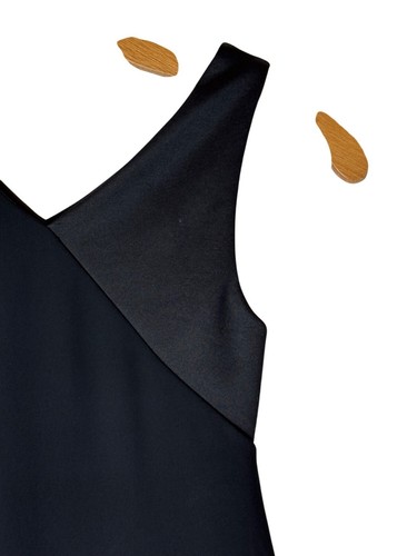 Sally Miller Couture Dress Girl Small Black Sleeveless Draped Chiffon Formal - Picture 5 of 7