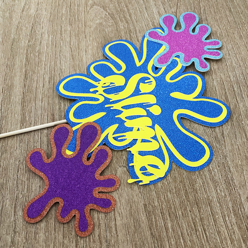 Slime Birthday Party Decor Cake Topper - Picture 5 of 7