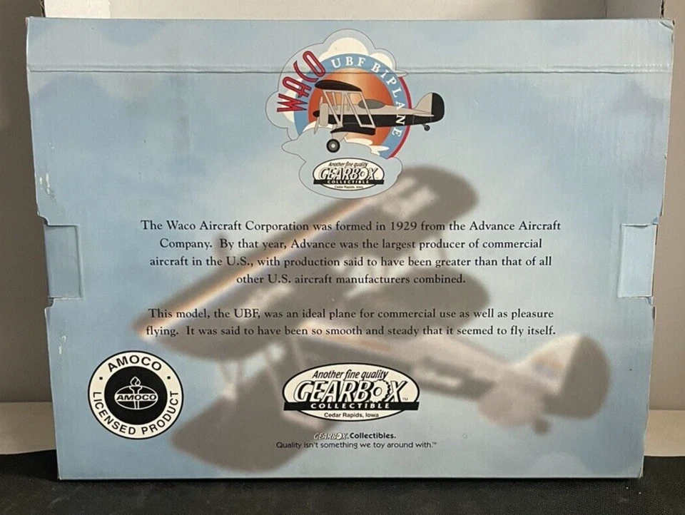 WACO Limited Edition AMOCO BIPLANE Airplane Collector Bank  - Image 3 of 4