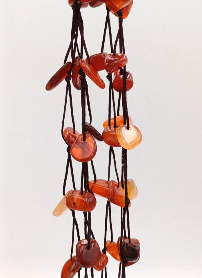 AGATA CORNIOLA COLLANA MULTIFILO CON PIETRA NATURALE - Immagine 4 di 4