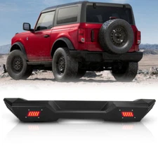 for 2021-2025 Ford Bronco Rear Bumper Steel Black Powder Coated Heavy Duty