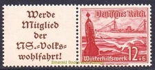 EBS Germany 1937 - Welfare - Ships - se-tenant - Michel W127 - MH*