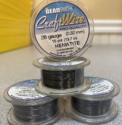 BEADSMITH Craft Wire HEMATITE 20-22-24-26-28 Gauge NEW