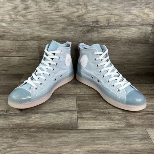 Zapatillas deportivas Converse Chuck Taylor All Star Hi Top M8.5 W10.5 azul claro rosa zapatos - Imagen 3 de 8