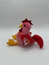 TY Beanie Babies Collection Strut The Rooster 1996 With Tag, Used Good Condition