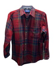 VTG Pendleton Red Board Shirt Wool Pocket Sz M Made In USA