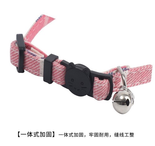 Cat Collar with Cute Bow Tie and Bell Breakaway Plaid Shirt Collar - Picture 6 of 14