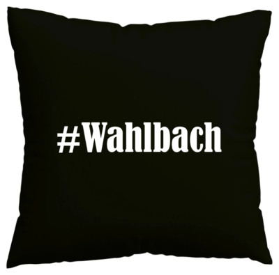 Kissenbezug #Wahlbach I love Wahlbach Schwarz 140063