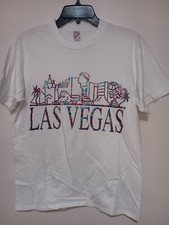 Vintage 90s Jerzees Las Vegas T-shirt Size M USA MADE READ