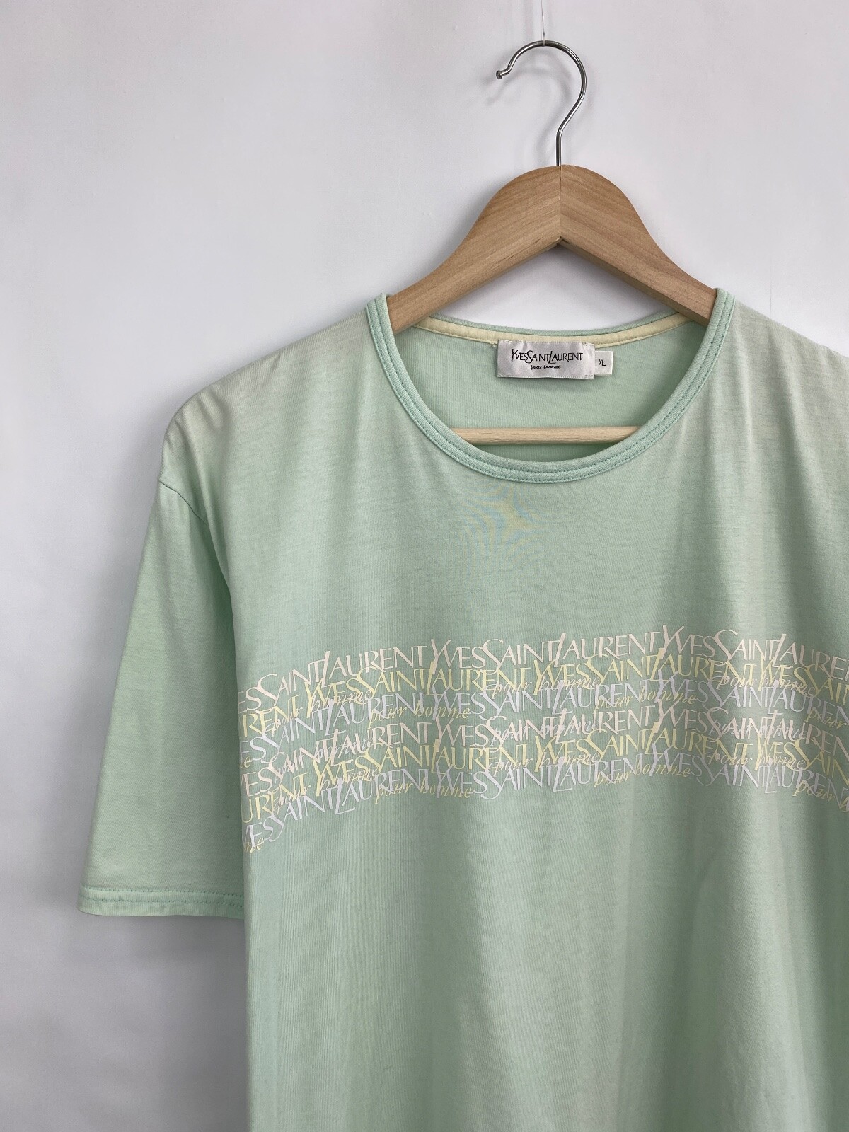 T shirt vintage anni '90 Yves Saint Laurent YSL rara retrò Y2K taglia XL colore verde