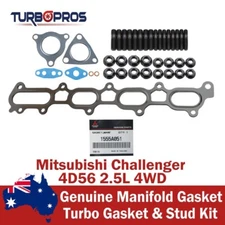 Genuine Manifold & Turbo Gasket & Stud Kit For Mitsubishi Challenger 4D56 2.5L