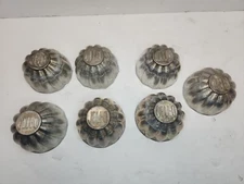 Vintage Mini Aluminum Stamped Jello Brand Tart Tins Molds - Set of 7