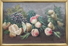 Giuseppe Alberto Cocco 1879-1963 Art Nouveau Still Life with Fruits Italy