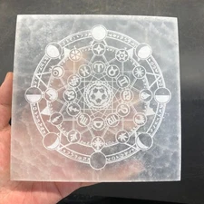 “5.7” Natural Selenite Crystal Divination Phase Moon Purification Meditation