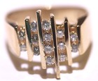 14k yellow gold .42ct SI1 H round diamond cluster ring 5.8g estate 6 channel set — photo 3