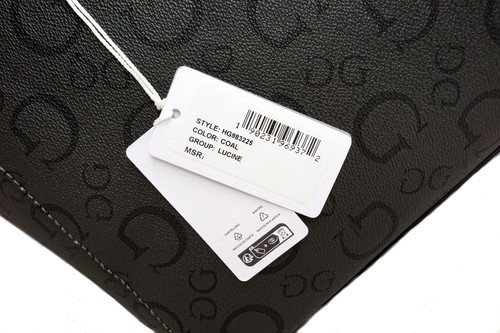 Guess Bolsa De Dama Shopper Lucine Negra Nueva - Photo 11 sur 12